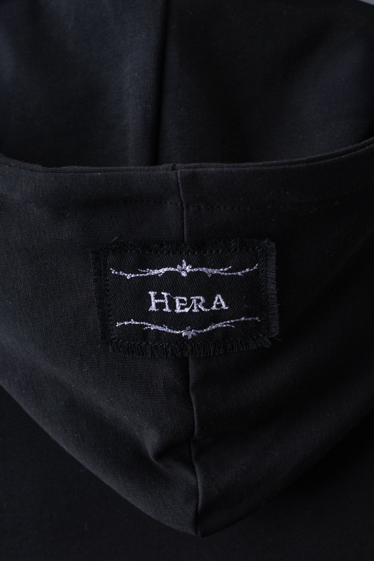 Sudadera negra con capucha &quot;Hera&quot; - Hombre