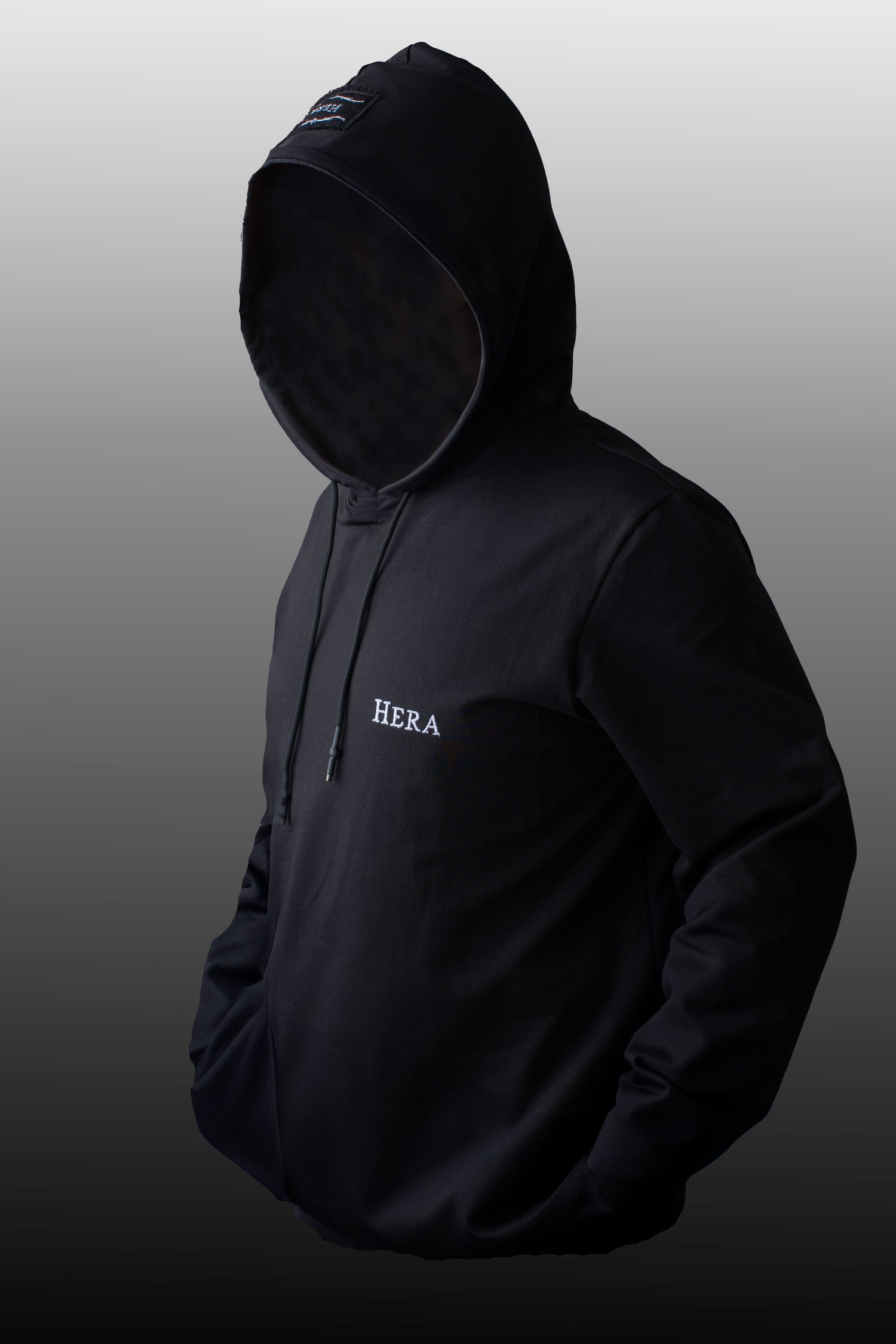 Sudadera negra con capucha &quot;Hera&quot; - Hombre